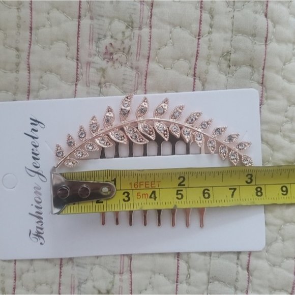 Bridal + formal Gold Crystal Wedding hair comb hair piece for updos- New​​ - Picture 9 of 11
